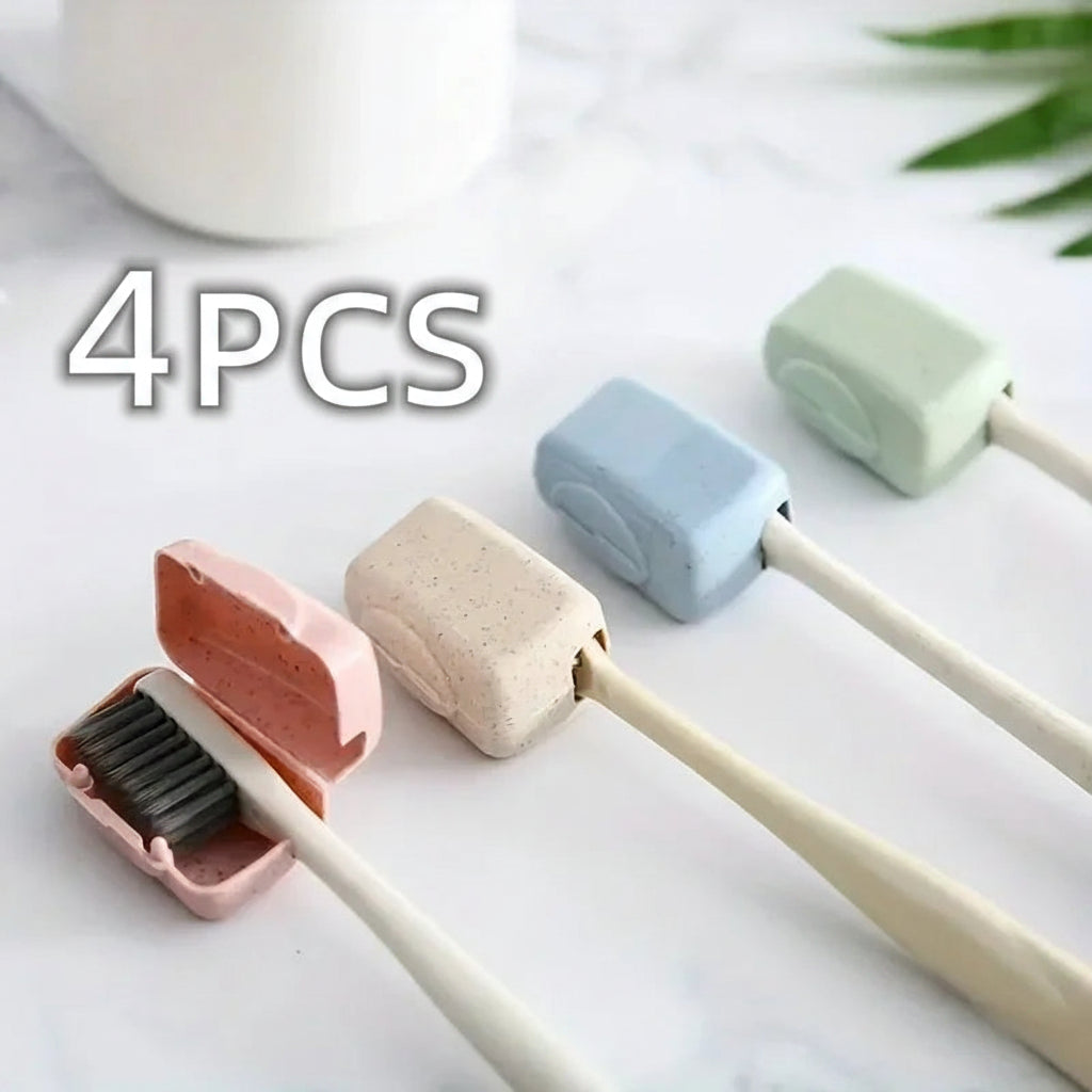 4pcs toothbrush head cover, travel portable toothbrush box, toothbrush protective cover, toothbrush box